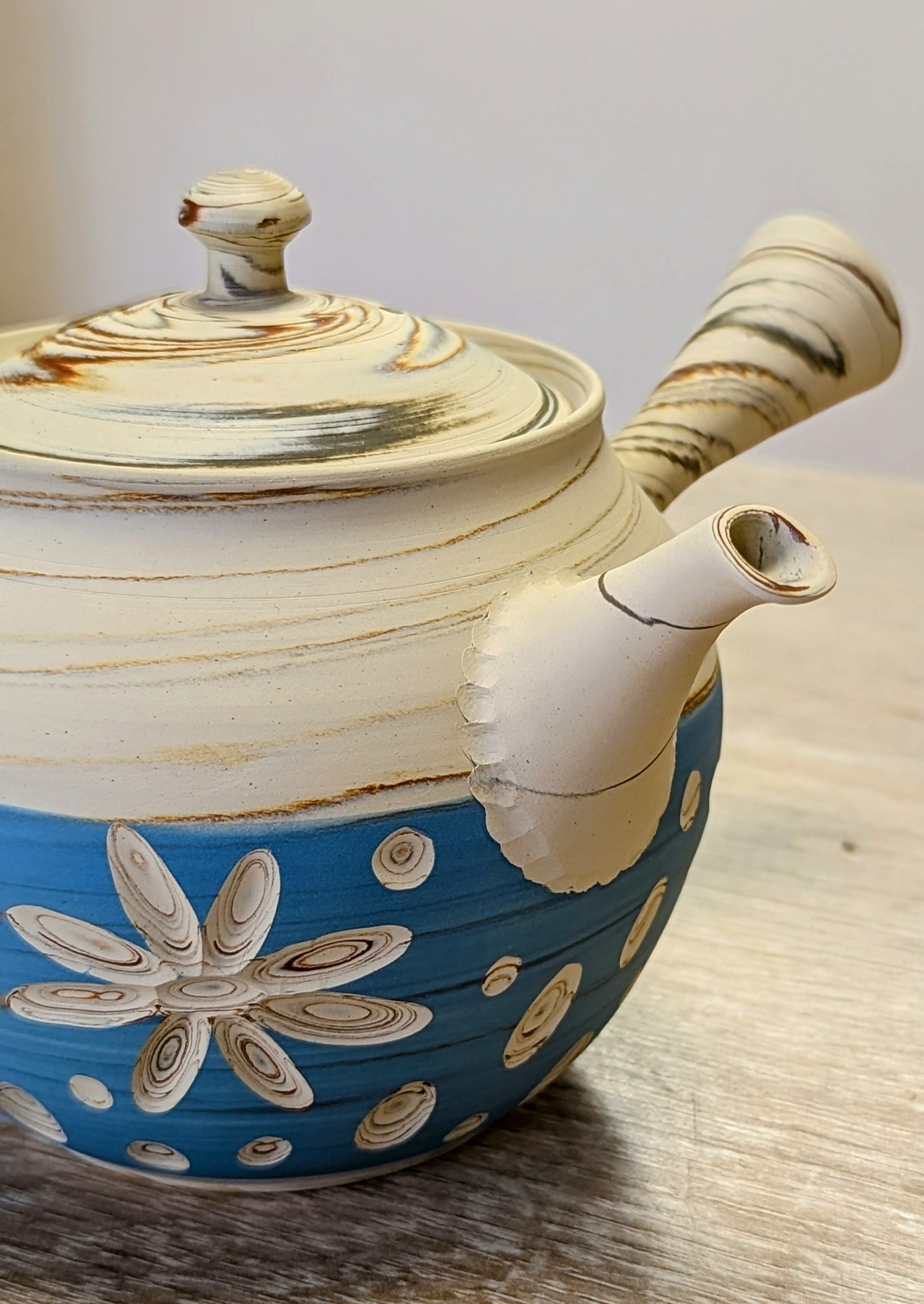 Tokoname Blue Kyusu - Tosen Kiln - Tea Topia